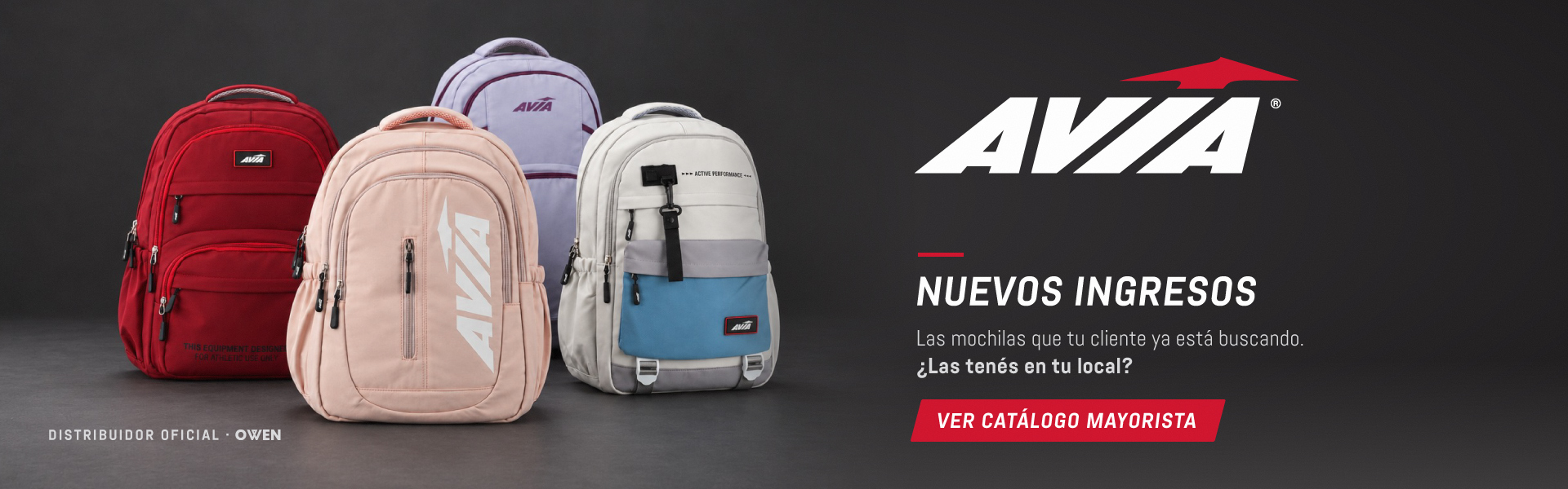 Nuevas mochilas AVIA – Owen distribuidor oficial